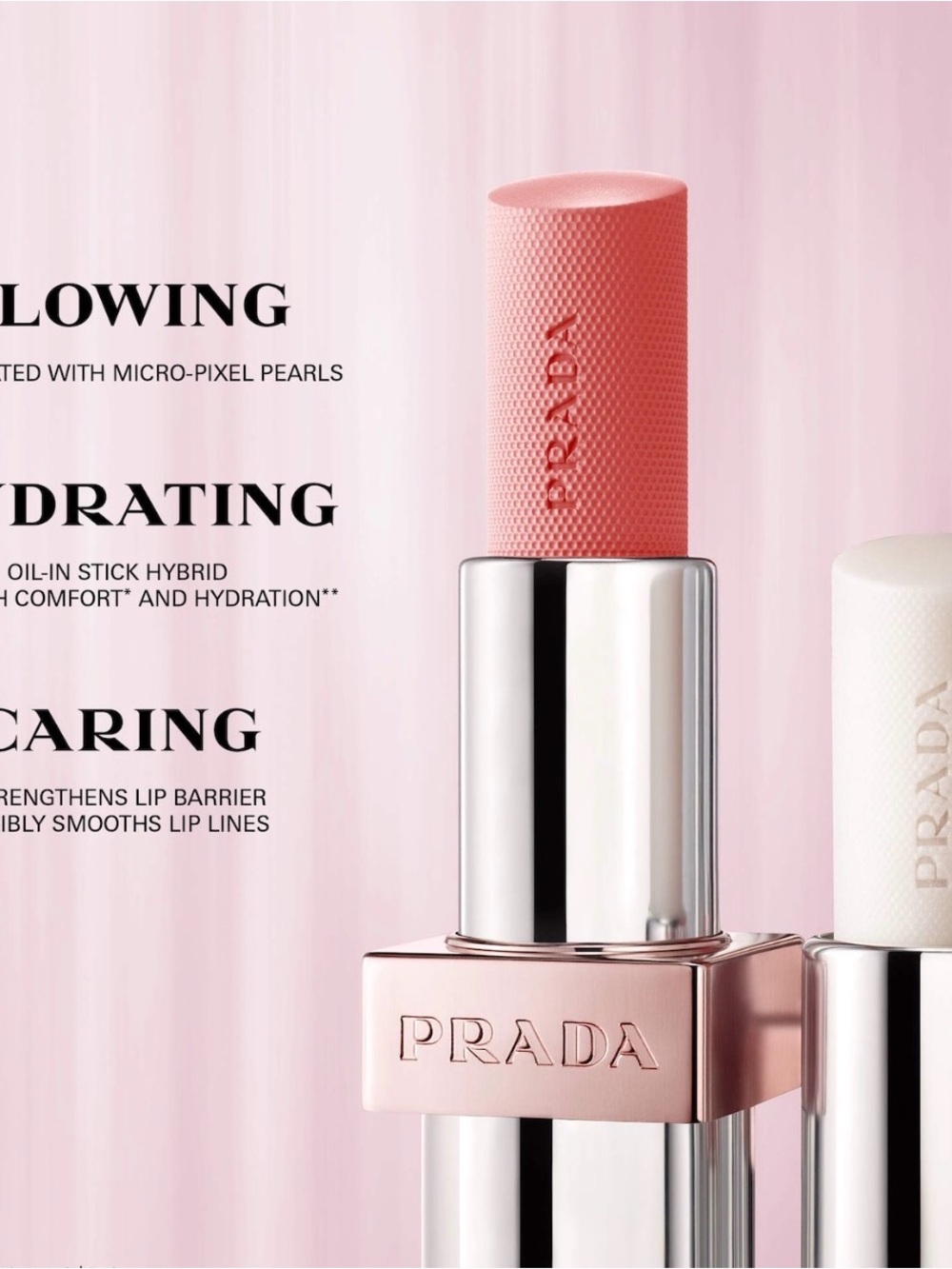 Prada Refillable Light Glowing Lip Oil Stick -U018 PINK NIB - Picture 3 of 5